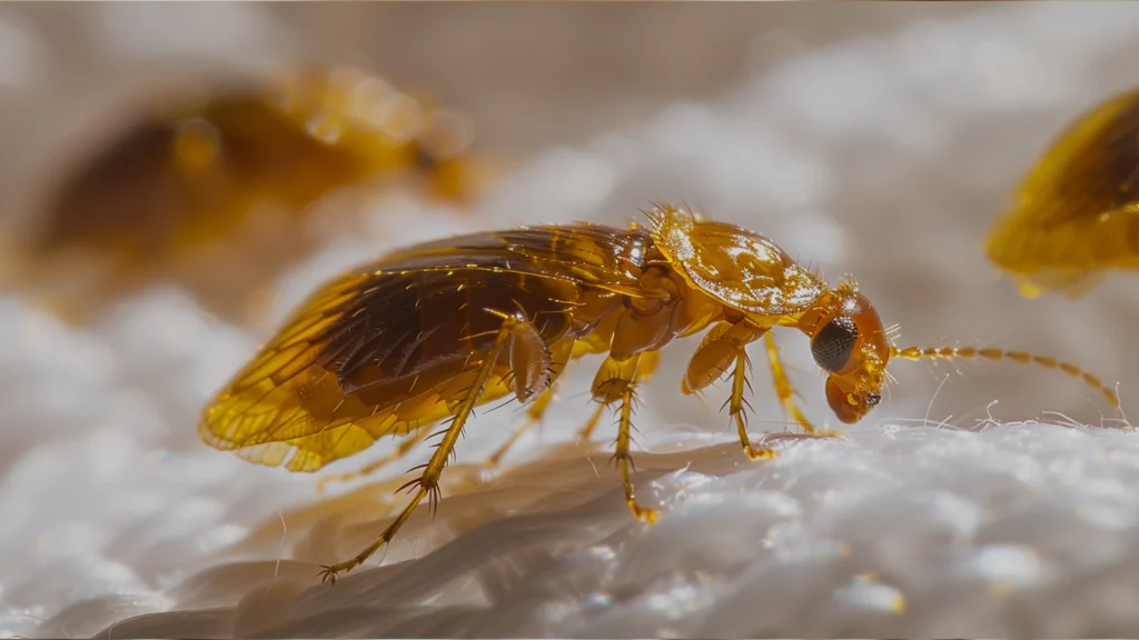 fleas on a piece of fabric